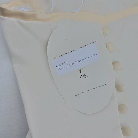 Vintage Watters and Watters Two-Piece White/Yellow 90s/Y2K Bridesmaid Dress Sz 2 - Picture 11 of 13